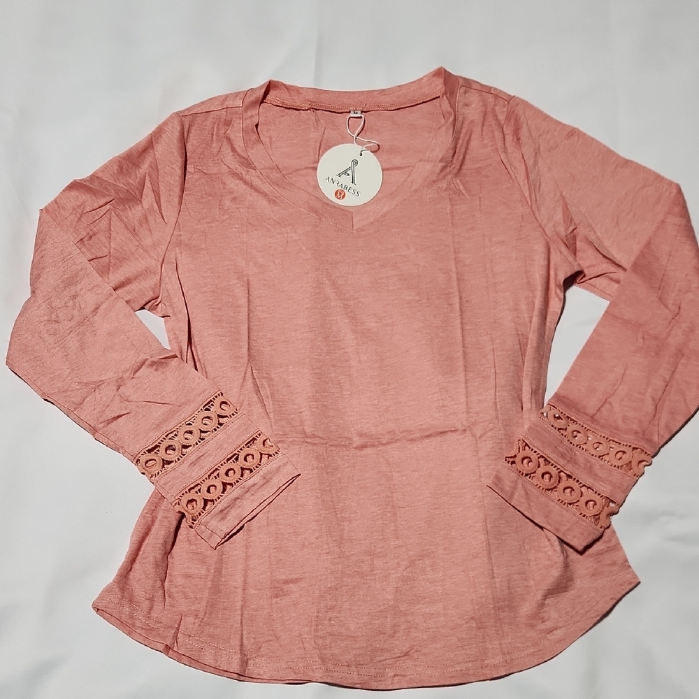 ANRABESS Womens Long Sleeve Tops Lace Dressy Casual Blouses